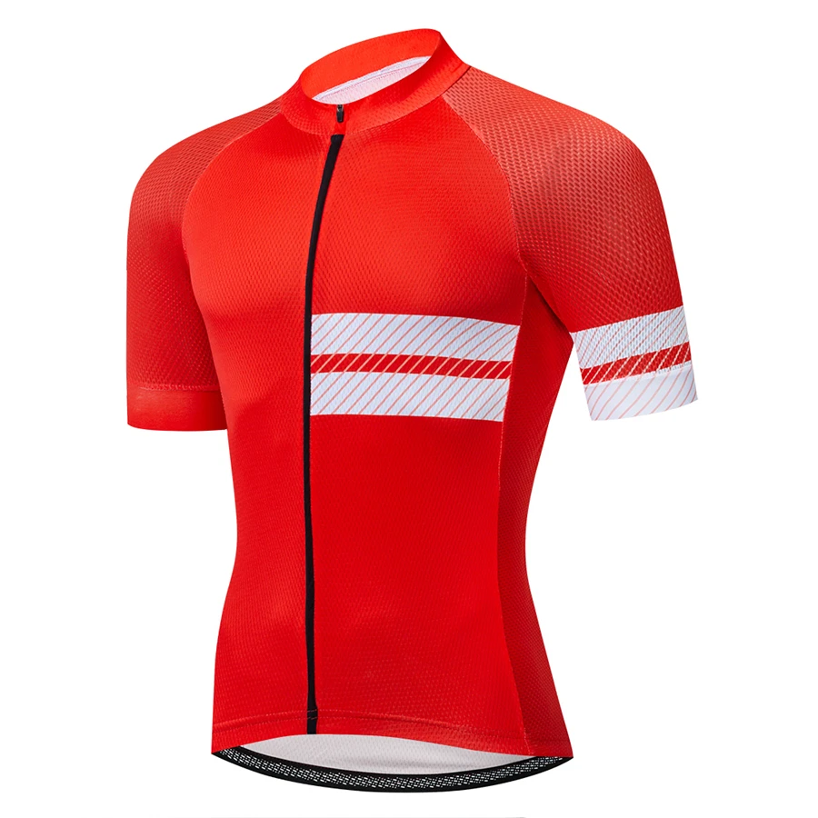 

New Red Cycling Jersey 4 Pockets Bike Clothing Reflective Short Sleeve MTB Tops Quick Dry Bicycle Clothes Ropa Maillot Ciclismo