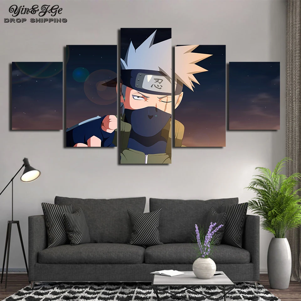 Wall Artwork Canvas Hd Prints 5 Pieces Naruto Pictures Animation Painting Home Decoration Modular Poster For Living Room Framed | Дом и сад