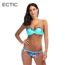 Print Floral Cintura Baixa Maiô Empurrar Para Cima do Biquíni Mulheres Swimwear Underwire Biquini Transporte da gota