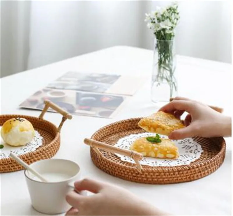 KINGLANG японский ручной ротанга хлеб корзина для хранения выпечки хлеб корзина Снэк корзина для хранения