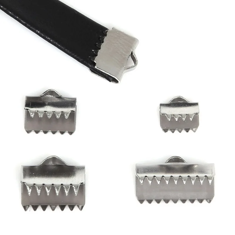 

10pcs Stainless Steel Clasps Cord End Caps String Ribbon Leather Clip Necklace Bracelet Connectors for DIY Jewelry Making