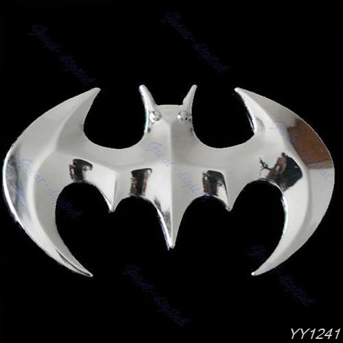 

New Car Truck Metal Badge Emblem Decal Decoration 3D Sticker Bat Shape Silver