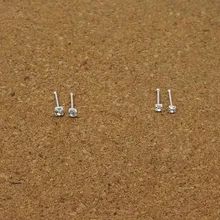 Новые маленькие серьги-гвоздики из стерлингового серебра 925 пробы, квадратные серьги с четырьмя зубцами, ультра-маленькие серьги 1,8 мм/2 мм/1 мм