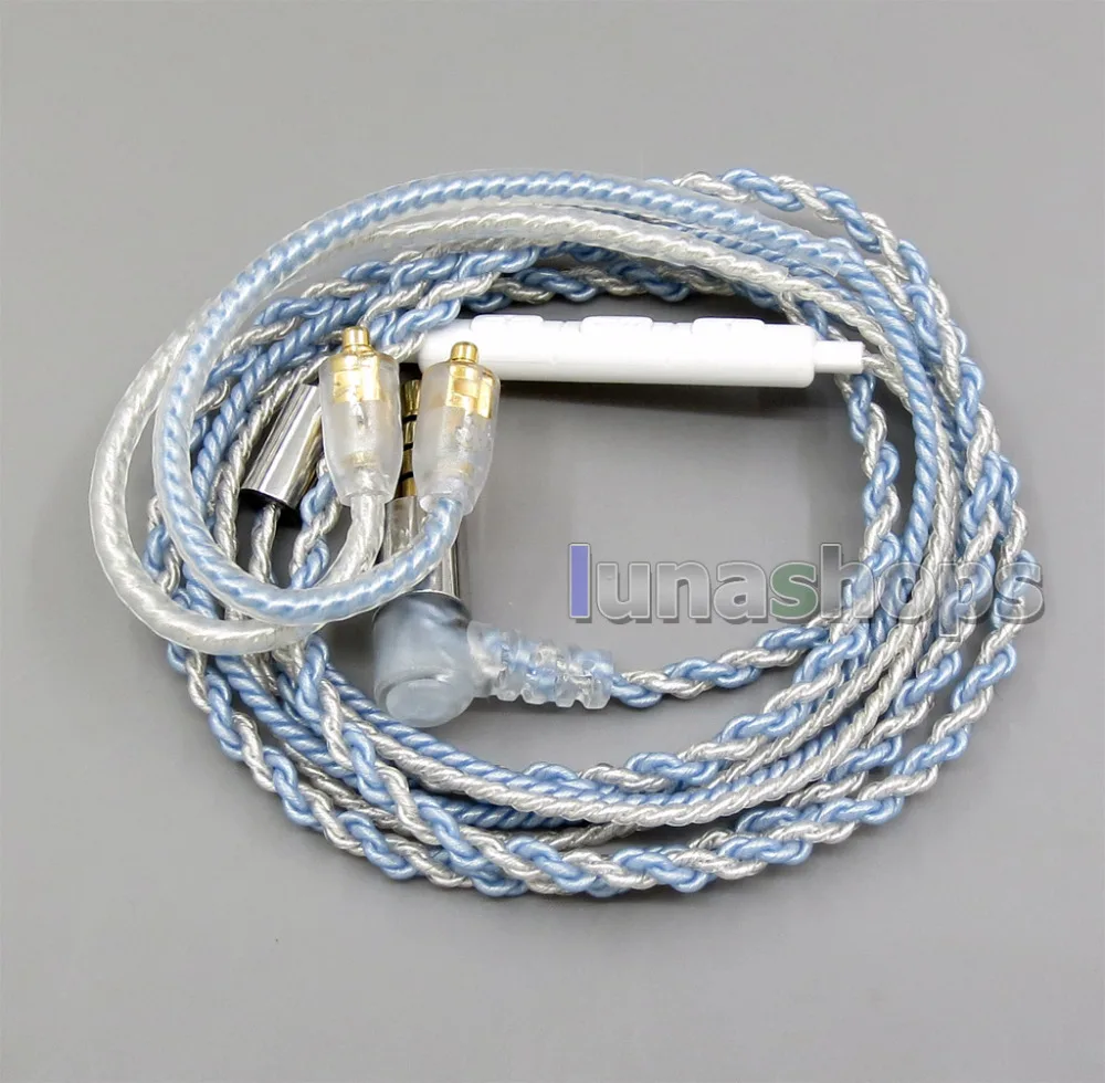 Кабель из ПВХ для MMCX Shure se846 se535 se425 se315 se215 LN005897 с серебристым микрофоном и