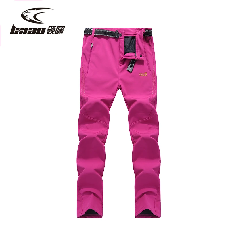 

LXIAO New Autumn/Winter Outdoor Camping Windproof Waterproof Couples Hiking Pants Quick Dry Softshell Pant Sport Trousers Women