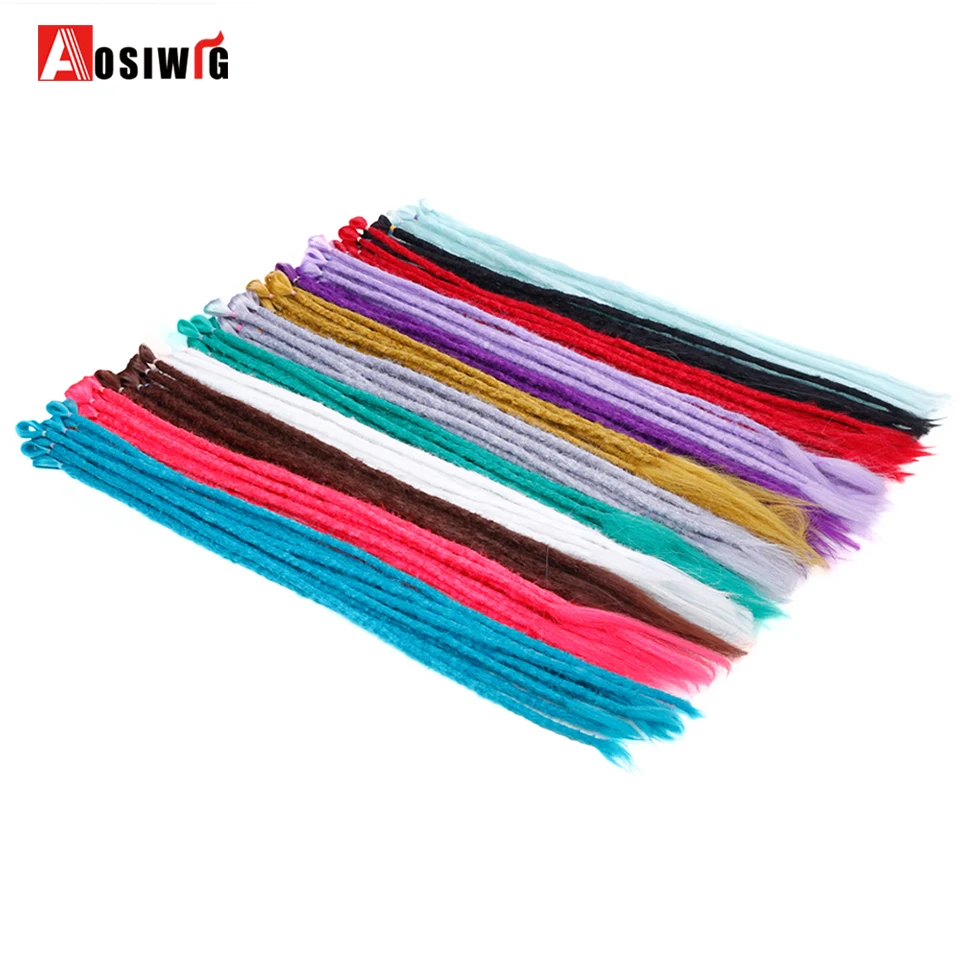 

AOSI 24 inch 1-10Pcs/Lot Synthetic Handmade Dreadlocks Hair Extension Braiding Hair Reggae Hair Crochet Braid