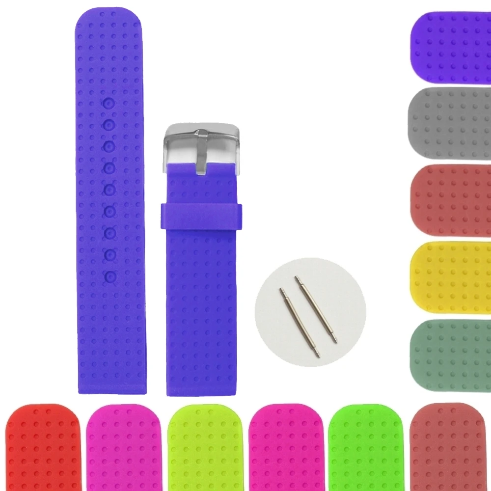 

22mm Blue Dress Color Silicone Jelly Rubber Unisex Ladies And Mens Watch Band Straps WB1074E22JB