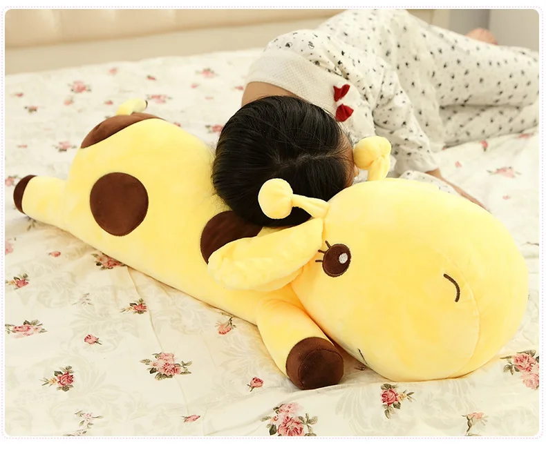 

creative cartoon prone spotted giraffe stuffed pillow sofa cushion plush throw pillow toy home decoration gift a1698