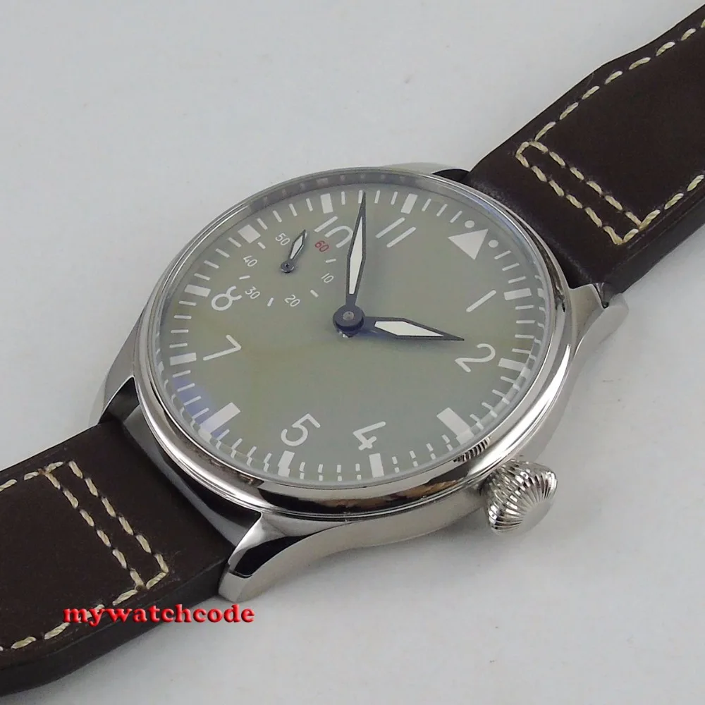 Мужские часы с серым циферблатом orologio PARNIS 44 мм механические повседневные кожаные