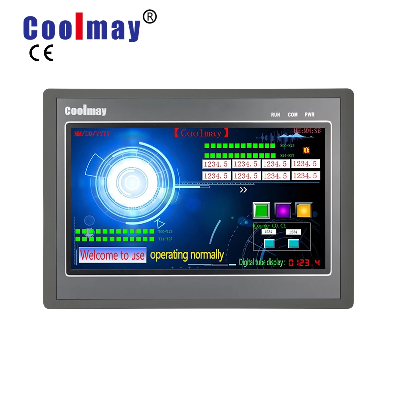 

Coolmay EX3G-100HA-38MT-485P 10 inch modbus hmi PLC all in one 20di 18do transistor output for automation control