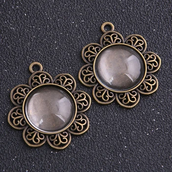 

2pcs/lot Vintage Filigree Round Cabochon Settings Jewelry Findings & Components 25mm Fit Jewelry Diy