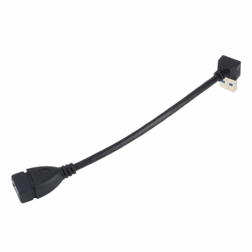 Универсальный 25 см USB Удлинительный Кабель USB 3,0 мужчин и женщин 90 градусов Расширение данных Синхронизация Шнур кабель провод адаптер