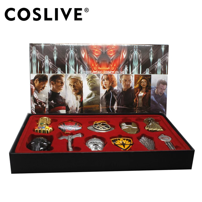 

Coslive Avengers Infinity War Superhero Keyring Collection Cosplay Helmet Accessory Keychain Set Halloween Gift Marvel Souvenir
