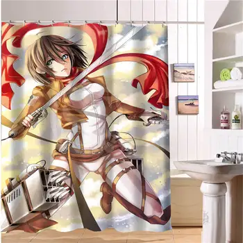 

FY523J26 New Custom Attack on Titan cartoon Modern Shower Curtain bathroom Waterproof YY-23