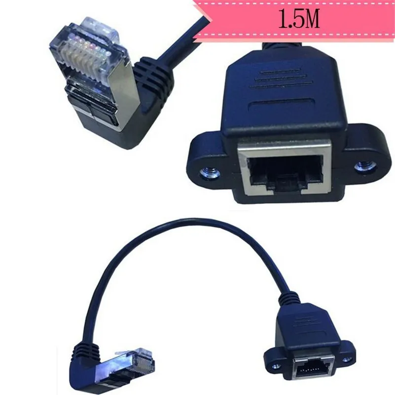 90 градусов вверх и вниз RJ45 мужского женского пола винт Панель Ethernet LAN Сетевой