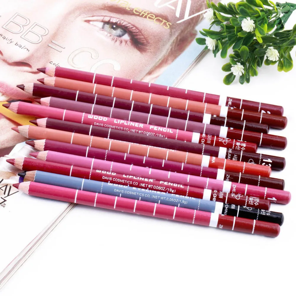 12 PCs/Set Professional Multi functional Lipliner Pencil Women
