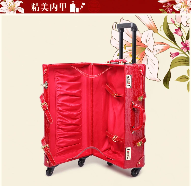 Ретро чемодан на колесиках, набор, Женский чехол с паролем, набор, чехол на колесиках, 24 дюйма, винтажная сумка для путешествий, сумки на плечо