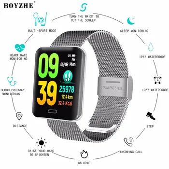 

BOYZHE New Smart Watch Color Screen Heart Rate Blood Pressure Tracker Sports Step Counter Smart Wristband Sleep Activity Tracker