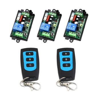 

AC 220V 110V 1CH RF Gate Garage Door Remote Control Switch System 2 Transmitter and 3 Receiver Home Automation Kit 4249
