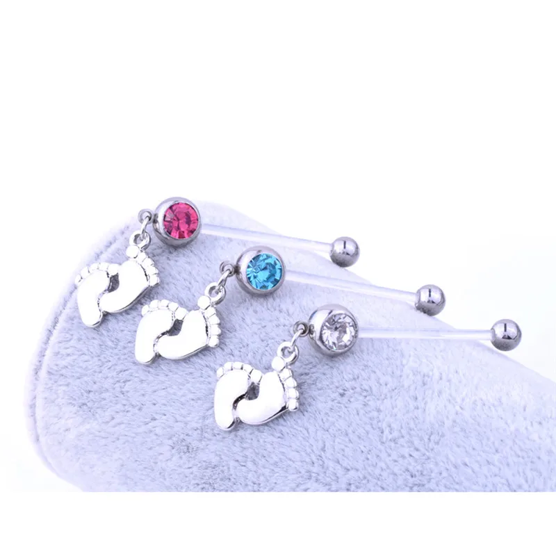 Anneau de nombril,pinkPiercing de nombril en acier chirurgical pour femme enceinte, bijoux de
