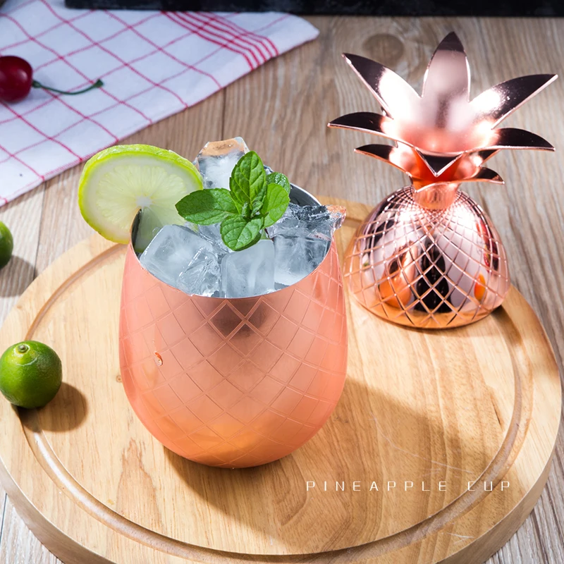 Стаканчик с ананасом/кружка "МУЛ" 3 цвета(серебро, медь, золото)-стаканчики для коктейлей, кружки, инструмент для бара
