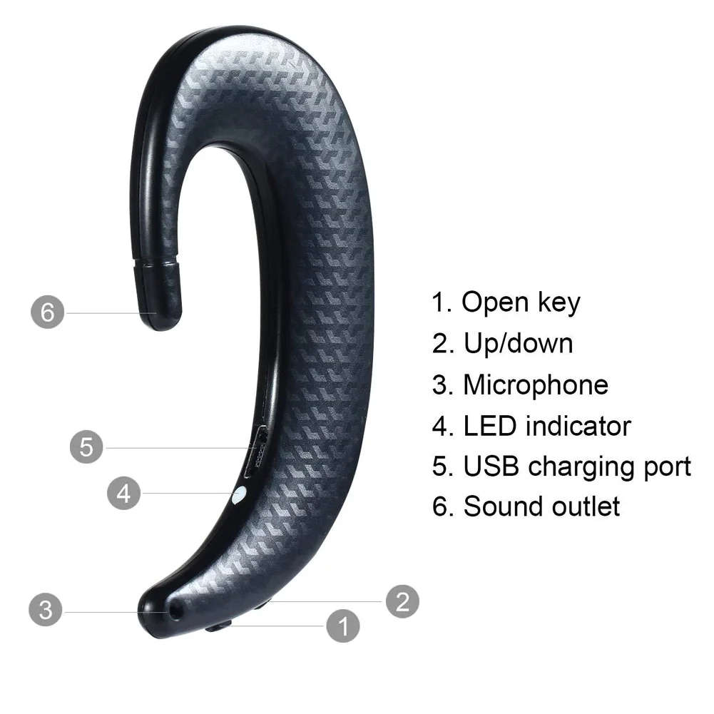 Bluetooth костной проводимости наушники беспроводные стереогарнитура Mic@ JH