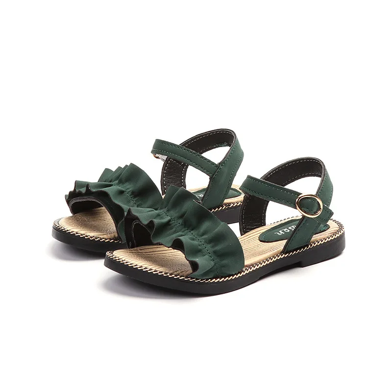 

Children Shoes Kids Sandals Summer Girls Baby Fashion Princess Shoes Fashion Pleated Girls Sandals Flat Beach Shoes