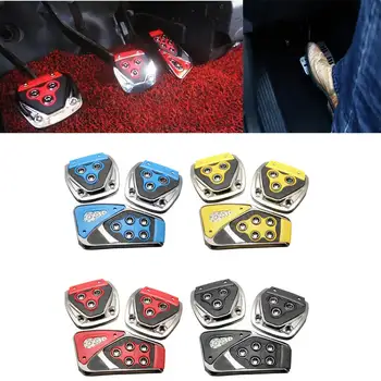 

3Pcs/Set Non Slip Manual Brake Transmission Car Pedal Cover Clutch Accelerator Pad Blue Red Black Yellow