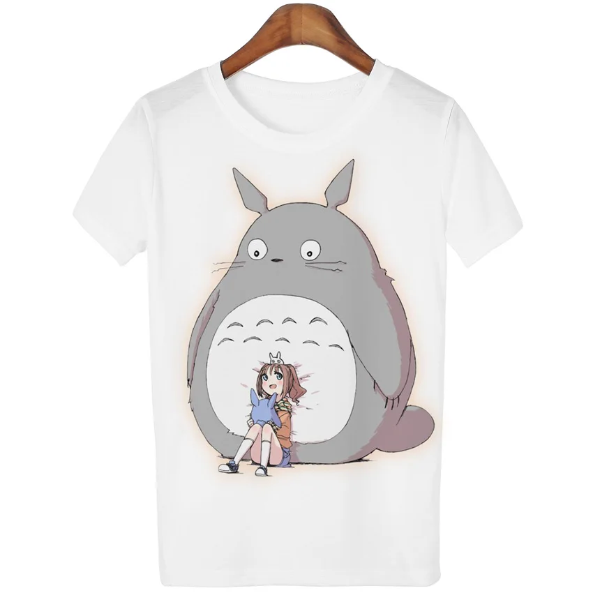 Повседневная футболка, женская футболка, Harajuku Totoro, с принтом, Camisetas Mujer, топы, с круглым вырезом, футболка, милые футболки, Femme - Цвет: A5