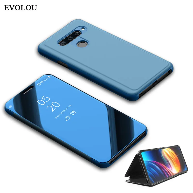 

View Mirror Clear Smart Flip Case for LG G8 ThinQ V30 V40 Leather Phone Case for LG V40 ThinQ V30 Stand Phone Bag