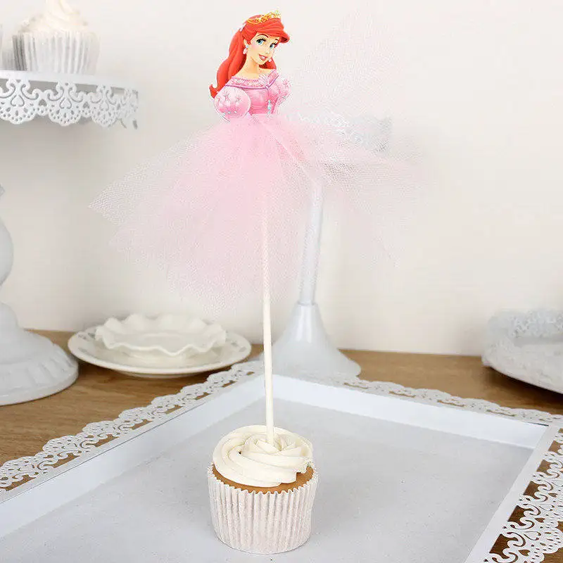 3 шт. Принцесса Белоснежка торт кекс топперы обертки дети девочки подарок с днем рождения принадлежности украшения для выпечки, торта - Цвет: aurora2