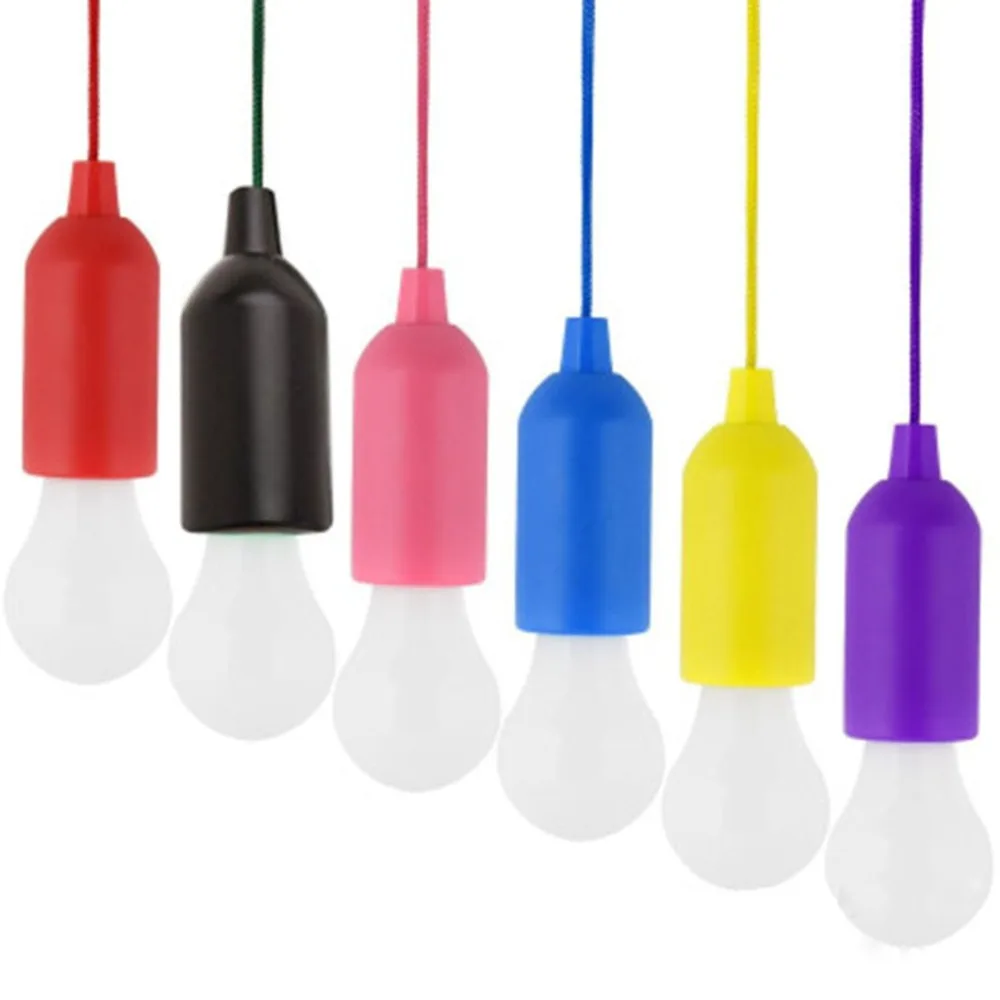 

Colorful LED Light Bulb Chandelier Portable LED Pull Cord Light Bulb Outdoor Garden Camping Hanging LED Light Lamp