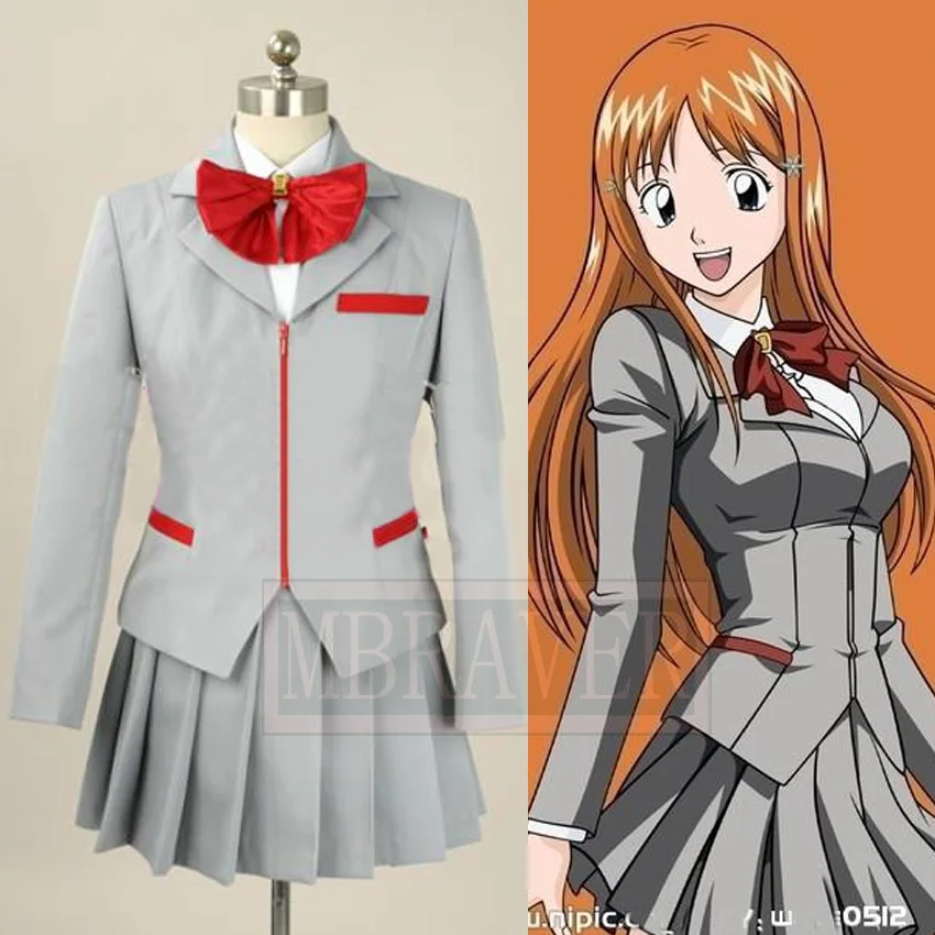 Bleach Heroine Inoue Orihime font b Anime b font School Uniform font b Cosplay b font