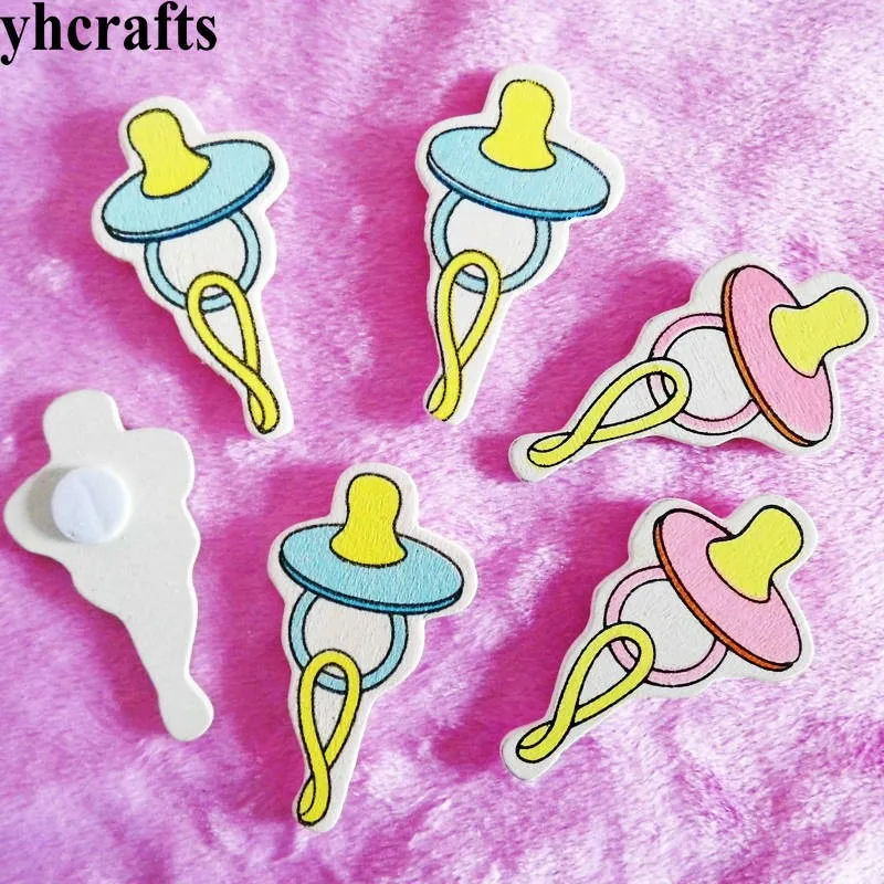 

10PCS/LOT New baby nipple wood stickers Kindergarten decorative stickers Kids DIY crafts Fridge Wall stickers Children toy OEM