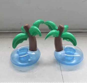 toy inflatabCoconut Shape Inflatable Children Beach Toy Kid's Outdoor Mini Swimming Ring For Beverage Drink Cup Holder Floating 3