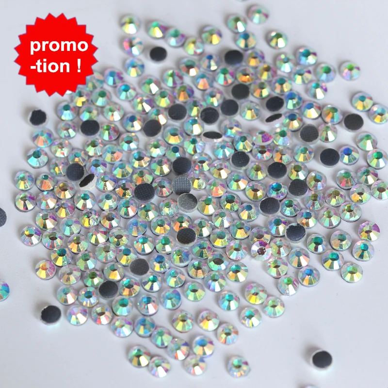 

Super Big Promotion 1440pcs ss16 DMC Crystal AB Iron On Hot Fix Rhinestone Clear AB Hotfix Stones for Wedding Dress Shoes Y3842