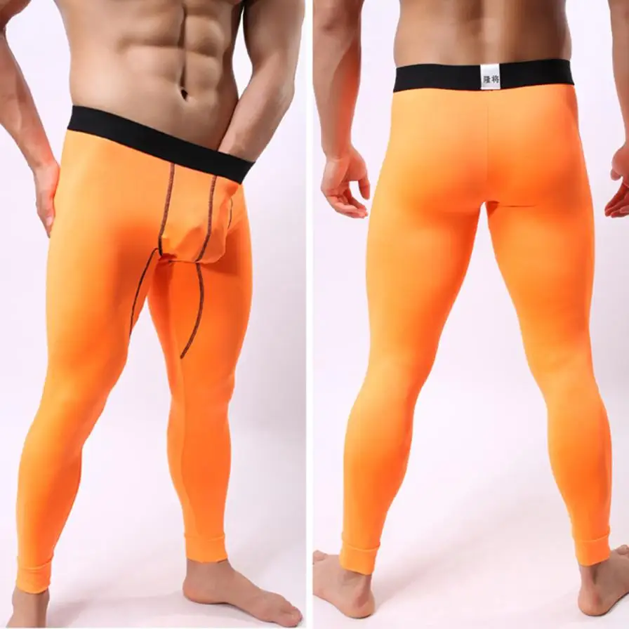 MUQGEW, мужское теплое термобелье, штаны, термобелье, штаны, хлопковые леггинсы для мужчин, термобелье, высокая распродажа, pantalon homme# g6 - Цвет: Orange