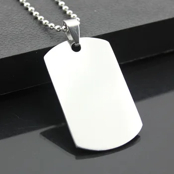 

100 Stks/partij 50*28*1.6mm Zilveren Spiegel Effect Rvs Blank Platte Metalen Huisdier ID Dog Tag hanger Gratis Verzending