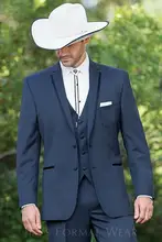 Latest Coat Pant Designs Navy Blue Men Wedding Suit Jacket Slim Fit Tuxedo 3 Piece Style Prom Suits Custom Groom Blazer Ternos