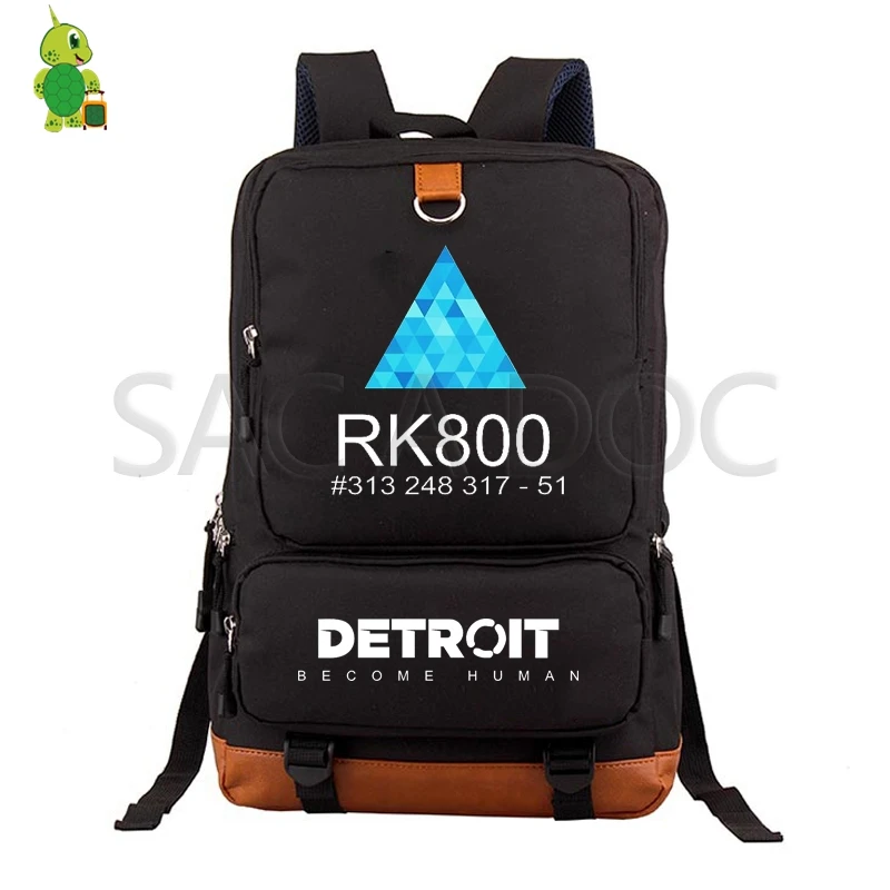 Detroit Become Human RK800 Backpack College Student School Bags for Teenage Girls Boys Laptop Backpack Cosplay Travel Rucksack - Цвет: 20