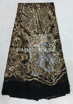 

Hot French Nigerian sequins net lace,African tulle mesh lace fabric high quality for party wedding dress 5yards/lot 5 yard