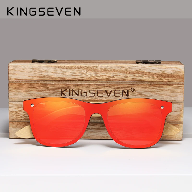 Мужские солнцезащ. Очки с сиамскими линзами KINGSEVEN черно красные солнцезащитные
