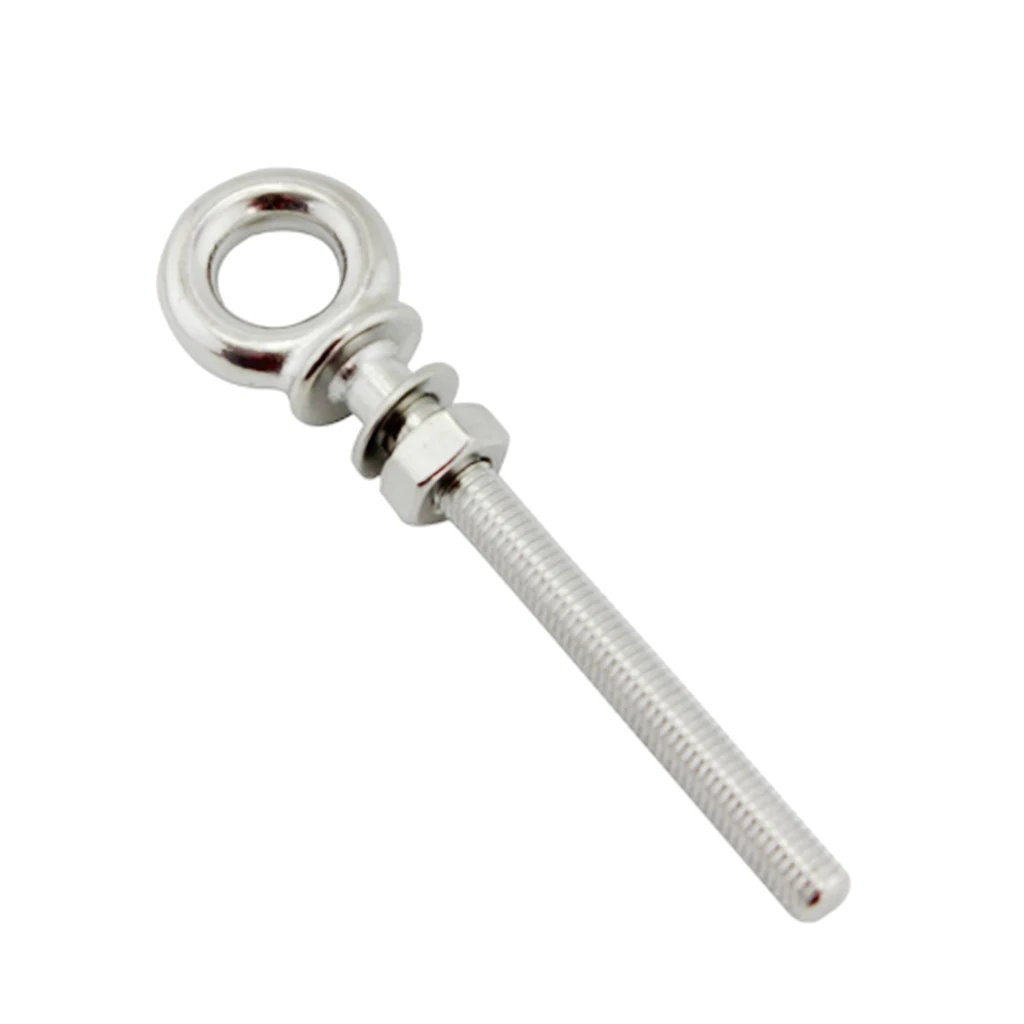M8 x 80mm Stainless Steel Long Shank Eye Bolt with Washer and Nut