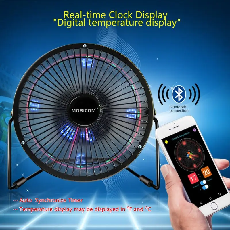 

gadget-USB Bluetooth APP Texts Clock Temperature Pictures Full Color LED Display Fan-mouse pad