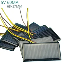 AIYIMA 10Pcs Solar Panels Solar Battery Power Solars Charging Solar DIY Rechargeable Batteries 5V 60MA 68x37MM