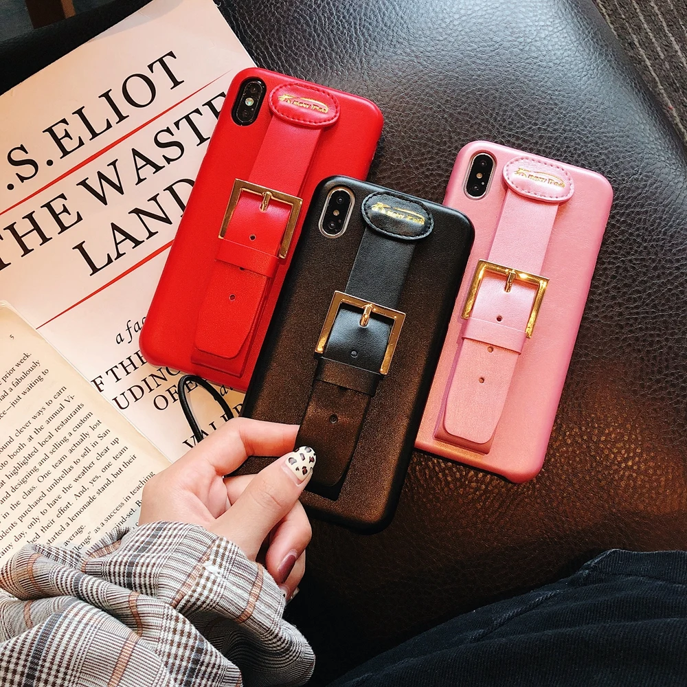 Luxury Hand Strap Holder Phone Cases For iPhone X XS Max 7 8 Plus 6 6s plus Cover Thin Slim Simple Wrist Back |