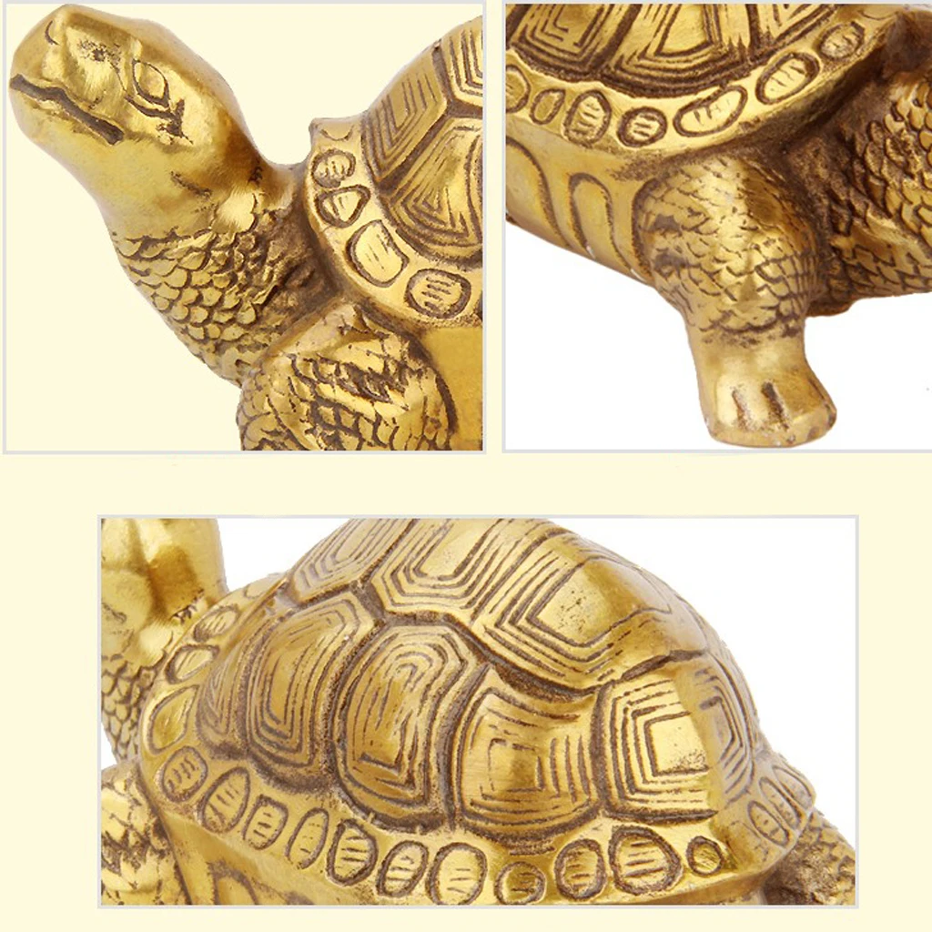Chinese Traditional Fengshui Coins Money Attractor Decor Figurines Statue Figure Craft Golden Plated 3-7inch	