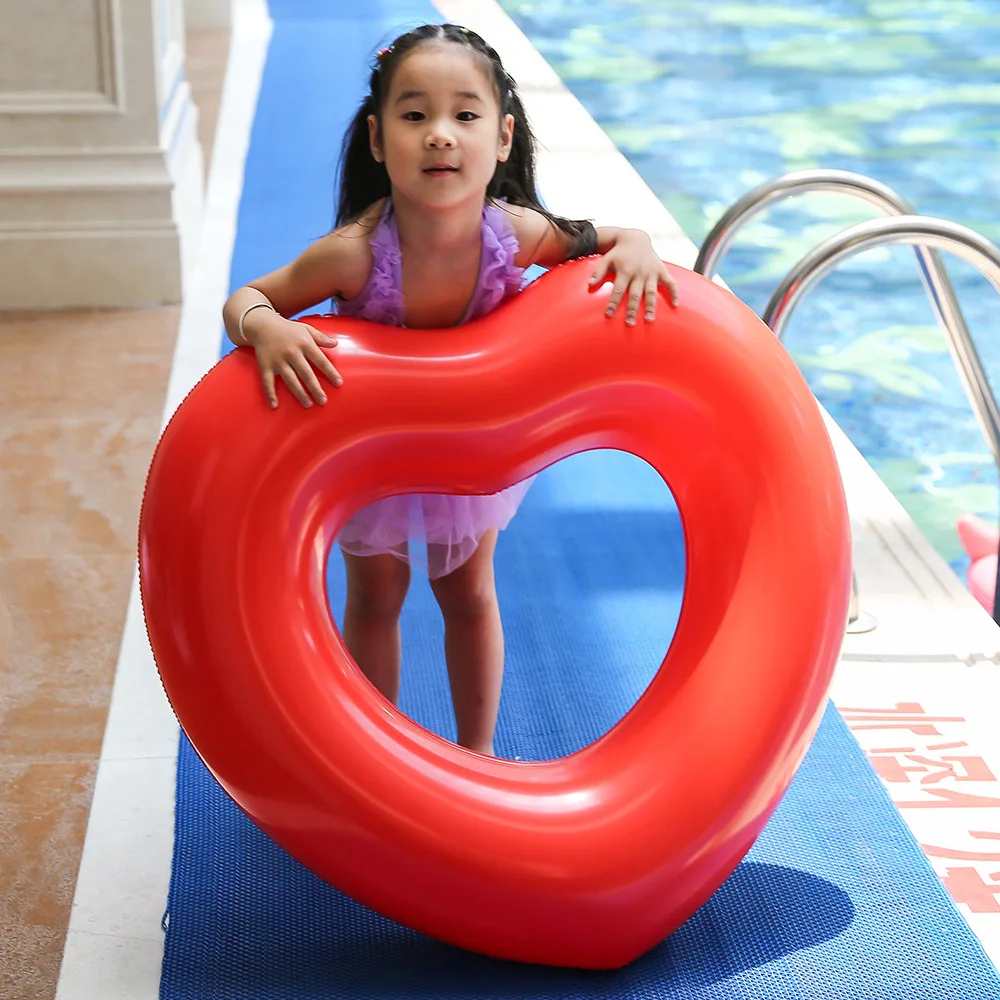 YHSBUY 75cm/90cm/120cm Giant Pink Red Heart Shape Swimming Ring For