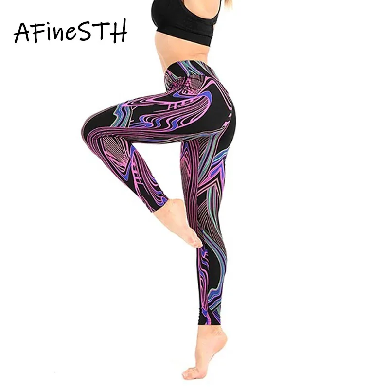 

AFineSTH Legins Fitness Mujer 2019 Autumn Quick Drying Flexible Workout Woman Leggings Breathable Print Calzas Mujer Leggins