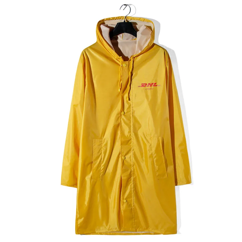 

Best Quality Vetements Raincoat Jackets Yellow Black Vetements Waterproof Windbreaker Streetwear Men Women DHL Vetements Jackets